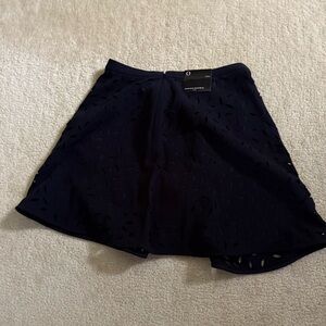 Banana Republic black Eyelet Cutouts Mini Skater Skirt Women 0P